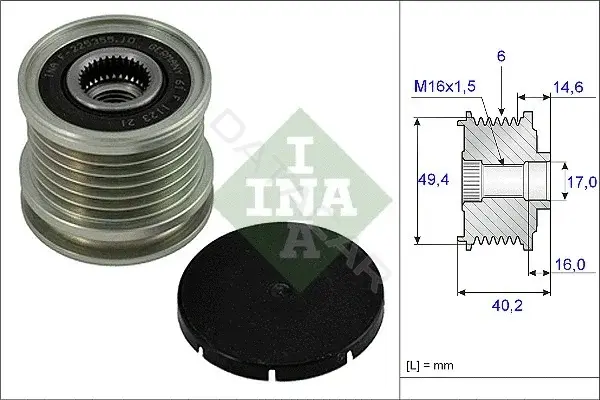 Шкив генератора INA 535000110