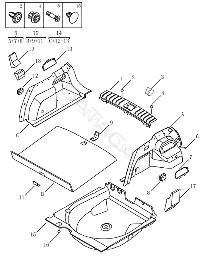 Накладка порога багажника GEELY 6064040000742