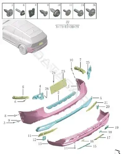 Накладка бампера GEELY 6044152400B03