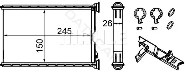 Радиатор печки KNECHT/MAHLE AH242000S