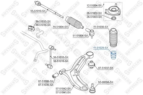 Отбойник амортизатора STELLOX 11-51029-SX