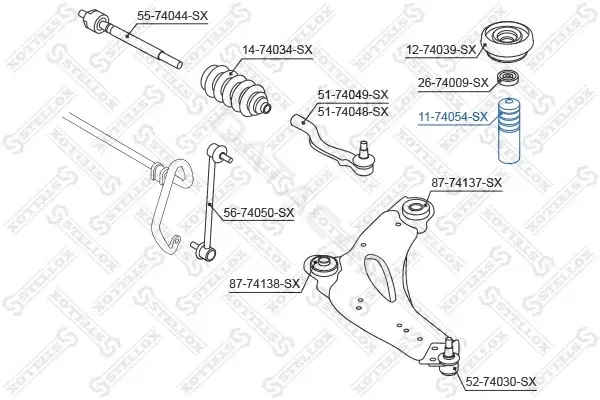 Отбойник амортизатора STELLOX 11-74054-SX