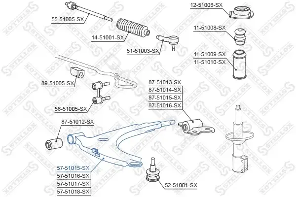 Рычаги STELLOX 57-51015-SX