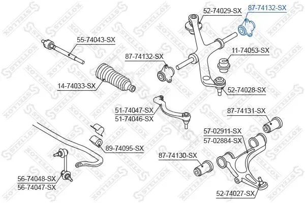 Сайлентблок рычага STELLOX 87-74132-SX