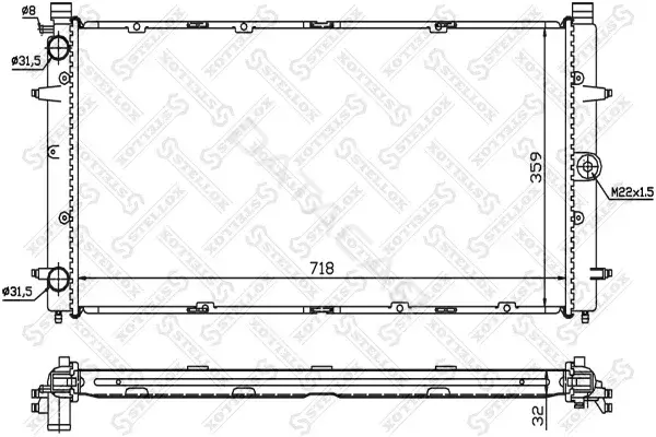 Радиатор охлаждения STELLOX 10-25008-SX