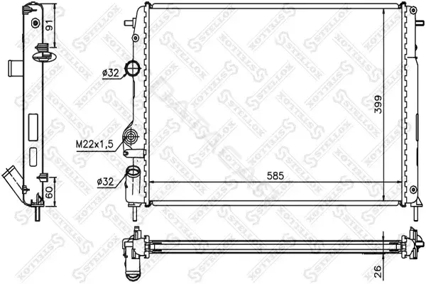 Радиатор охлаждения STELLOX 10-25038-SX