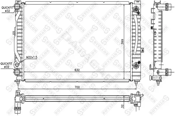 Радиатор охлаждения STELLOX 10-25063-SX
