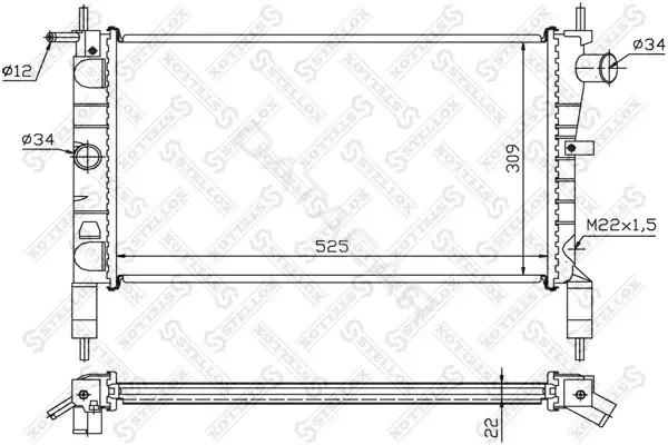 Радиатор охлаждения STELLOX 10-25102-SX
