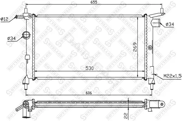 Радиатор охлаждения STELLOX 10-25225-SX