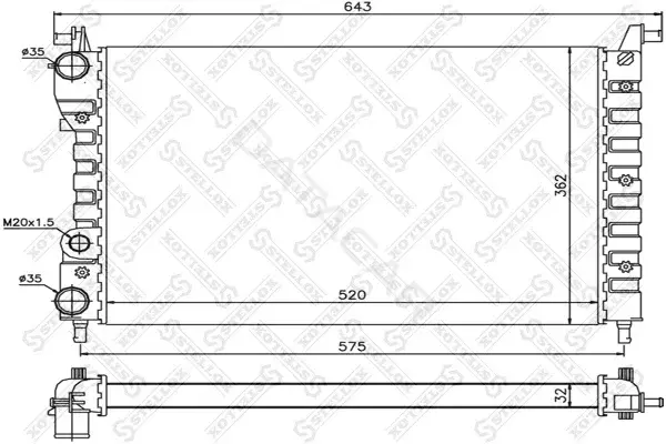 Радиатор охлаждения STELLOX 10-25734-SX