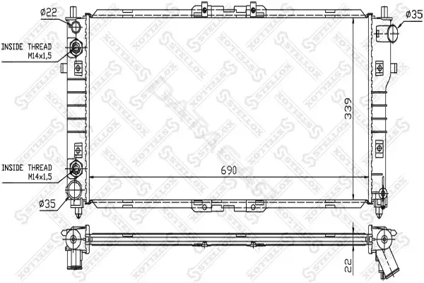 Радиатор охлаждения STELLOX 10-25858-SX