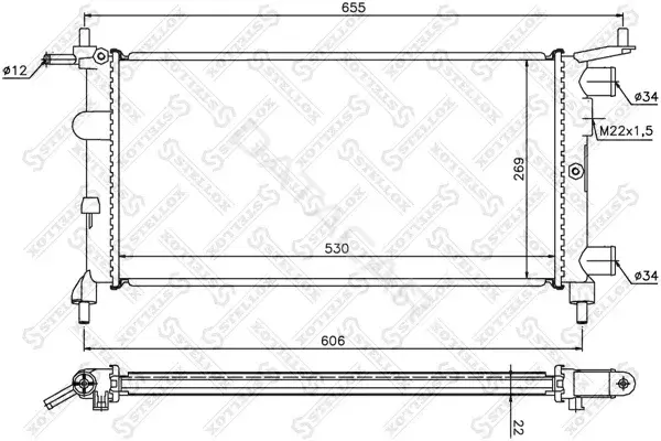 Радиатор охлаждения STELLOX 10-26075-SX