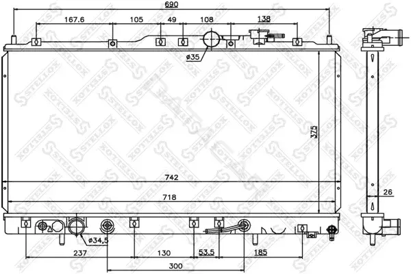 Радиатор охлаждения STELLOX 10-26764-SX
