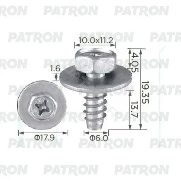 Клипсы, фиксаторы, зажимы PATRON P37-2436