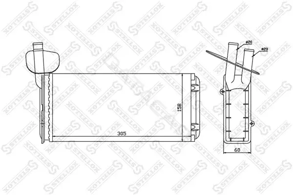 Радиатор печки STELLOX 10-35020-SX