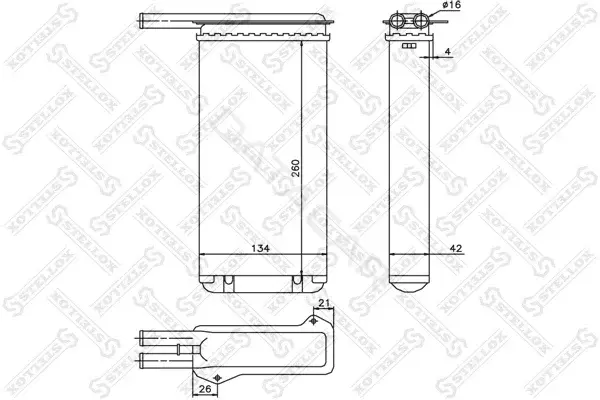 Радиатор печки STELLOX 10-35022-SX