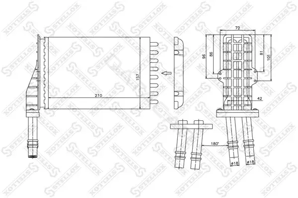 Радиатор печки STELLOX 10-35026-SX