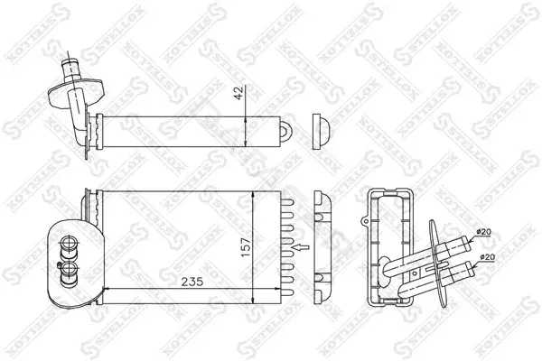 Радиатор печки STELLOX 10-35048-SX