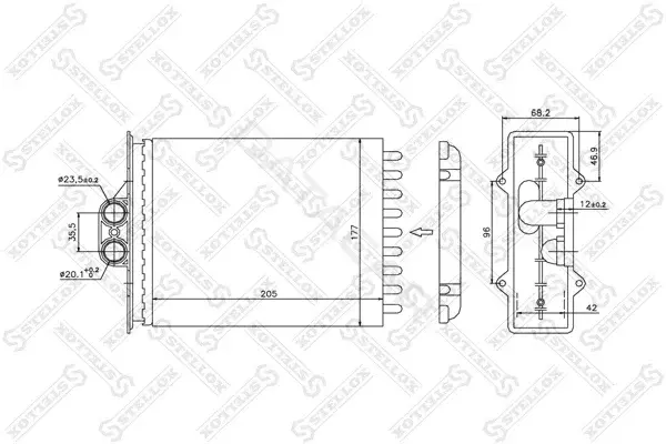 Радиатор печки STELLOX 10-35056-SX