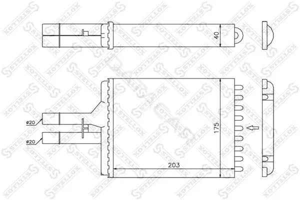 Радиатор печки STELLOX 10-35076-SX