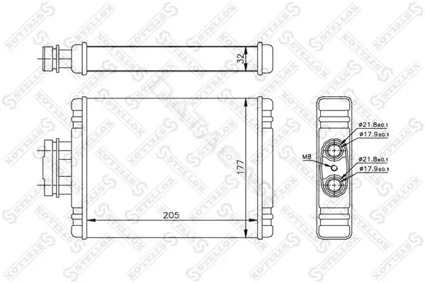 Радиатор печки STELLOX 10-35114-SX