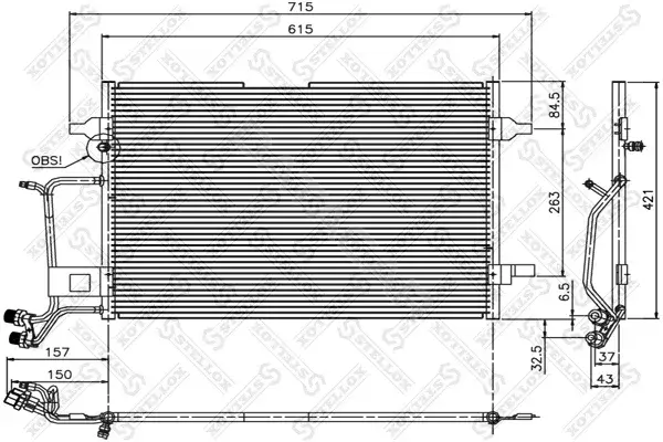 Радиатор кондиционера STELLOX 10-45006-SX