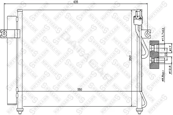 Радиатор кондиционера STELLOX 10-45028-SX