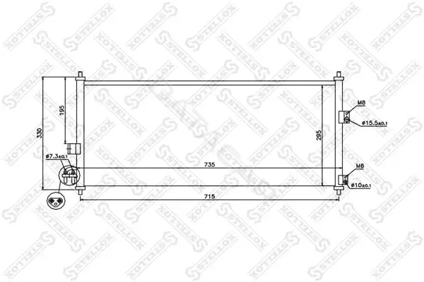 Радиатор кондиционера STELLOX 10-45032-SX