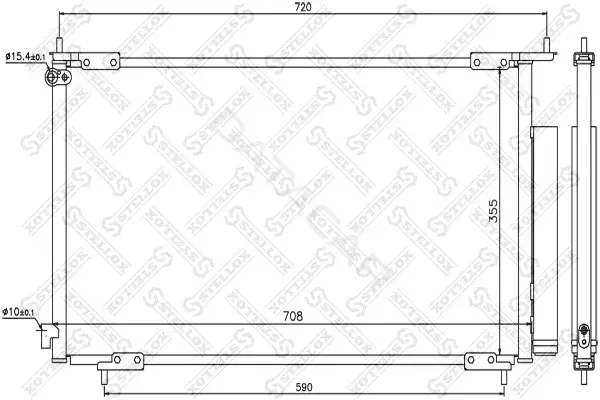 Радиатор кондиционера STELLOX 10-45096-SX