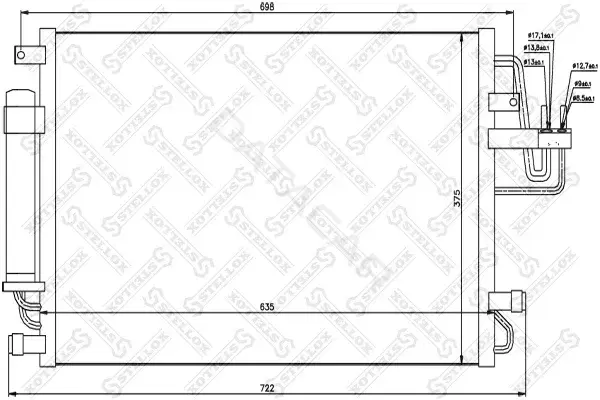 Радиатор кондиционера STELLOX 10-45108-SX