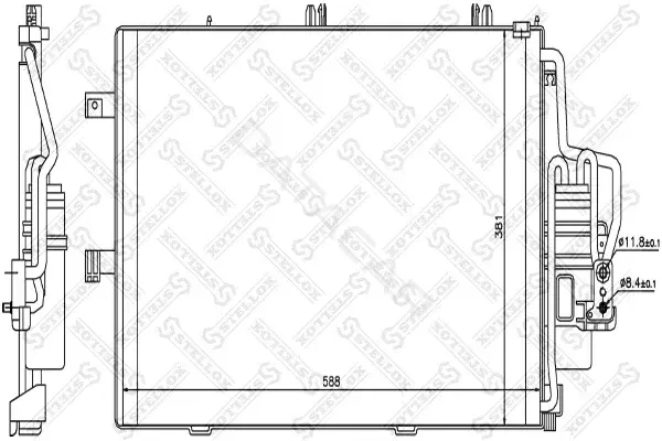 Радиатор кондиционера STELLOX 10-45142-SX