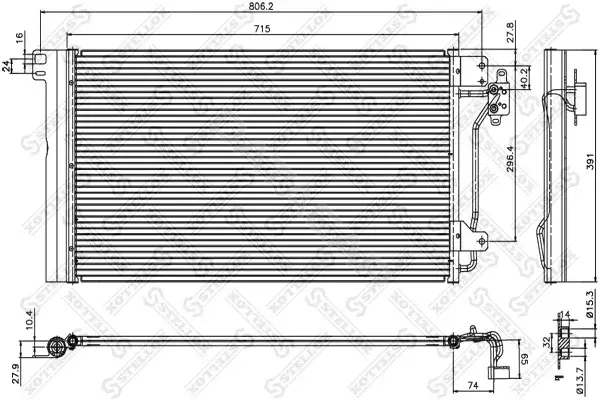 Радиатор кондиционера STELLOX 10-45167-SX