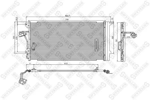 Радиатор кондиционера STELLOX 10-45182-SX