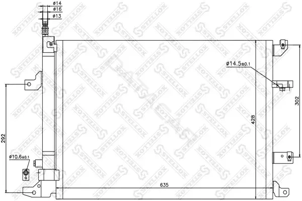 Радиатор кондиционера STELLOX 10-45214-SX