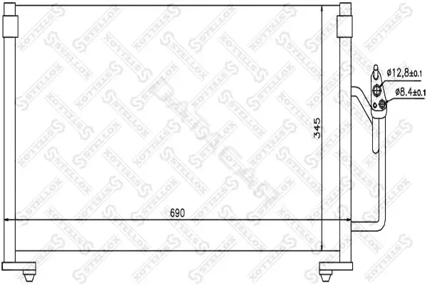 Радиатор кондиционера STELLOX 10-45229-SX