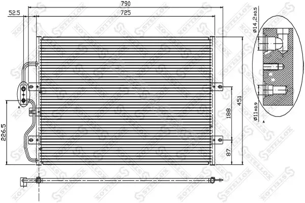 Радиатор кондиционера STELLOX 10-45301-SX