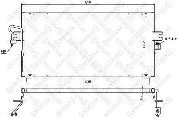 Радиатор кондиционера STELLOX 10-45323-SX