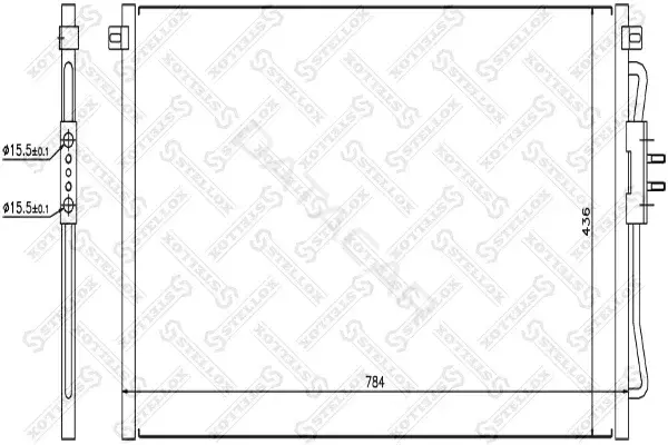 Радиатор кондиционера STELLOX 10-45375-SX