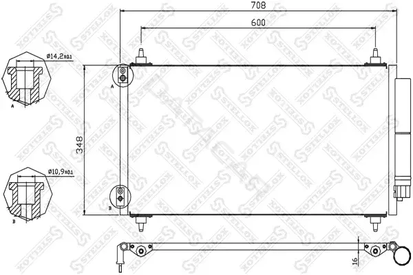 Радиатор кондиционера STELLOX 10-45410-SX