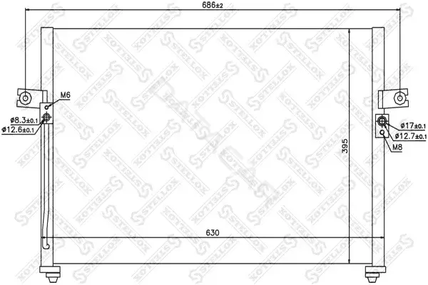 Радиатор кондиционера STELLOX 10-45437-SX