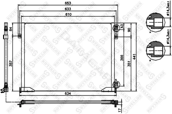 Радиатор кондиционера STELLOX 10-45479-SX