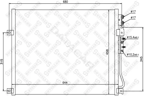 Радиатор кондиционера STELLOX 10-45576-SX