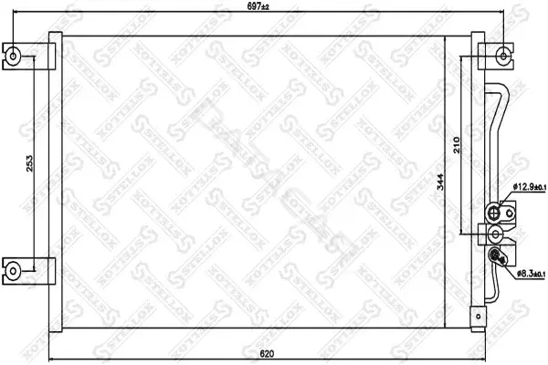 Радиатор кондиционера STELLOX 10-45580-SX