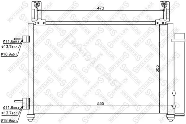 Радиатор кондиционера STELLOX 10-45611-SX