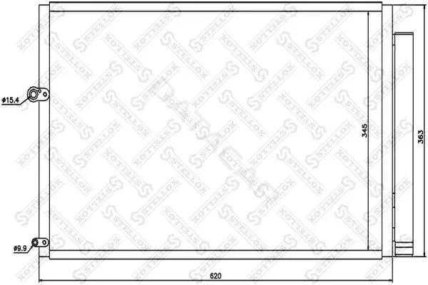 Радиатор кондиционера STELLOX 10-45615-SX