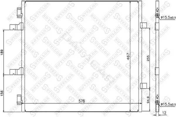 Радиатор кондиционера STELLOX 10-45631-SX