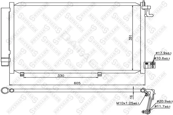Радиатор кондиционера STELLOX 10-45697-SX