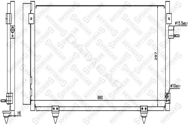 Радиатор кондиционера STELLOX 10-45718-SX