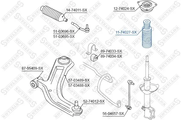 Отбойник амортизатора STELLOX 11-74027-SX