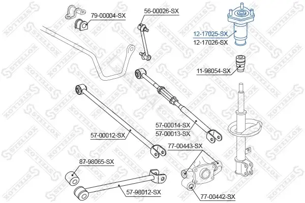 Опора амортизатора STELLOX 12-17025-SX